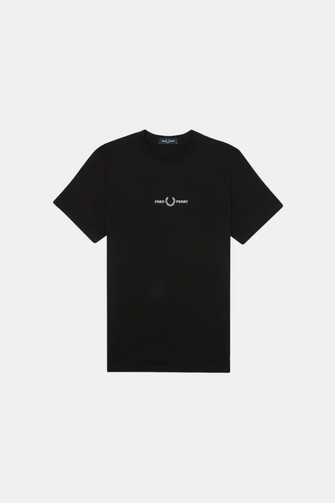 futbolka fred perry embroidered black 1